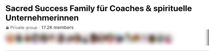 Facebook-Gruppe Sacred Success Family von Dr. Renée Moore mit 17.200 Mitgliedern