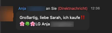Screenshot: Anja, mitten im Training