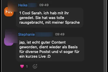 Screenshot: Heike und Stephanie, Training