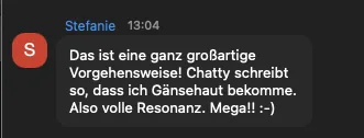Screenshot: Stefanie, Training
