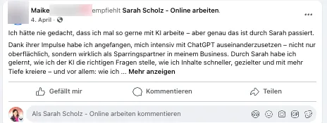 Screenshot: Maike, Facebook