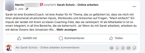 Screenshot: Martin, Facebook